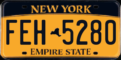 NY license plate FEH5280