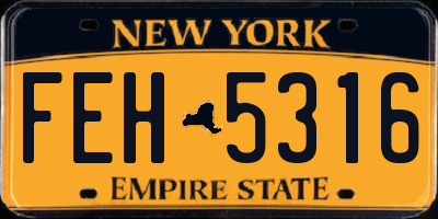 NY license plate FEH5316