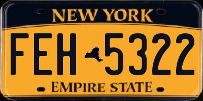 NY license plate FEH5322