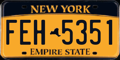 NY license plate FEH5351