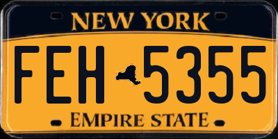 NY license plate FEH5355