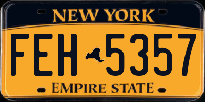 NY license plate FEH5357