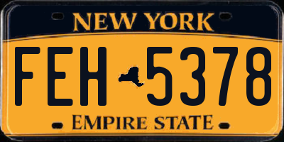 NY license plate FEH5378
