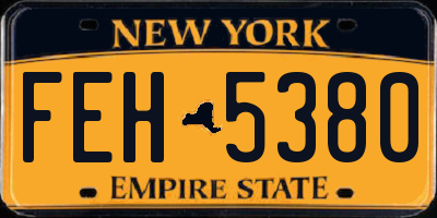 NY license plate FEH5380
