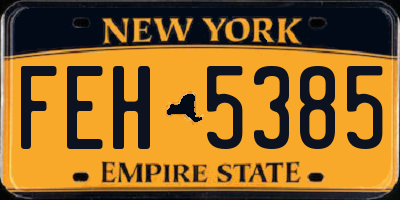 NY license plate FEH5385