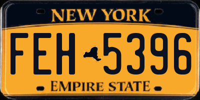 NY license plate FEH5396