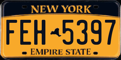 NY license plate FEH5397