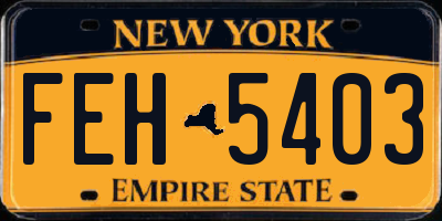 NY license plate FEH5403
