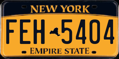 NY license plate FEH5404