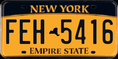 NY license plate FEH5416