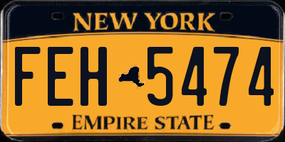 NY license plate FEH5474