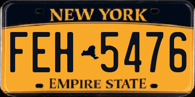 NY license plate FEH5476