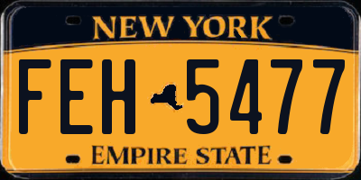 NY license plate FEH5477