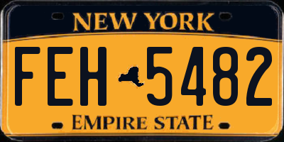 NY license plate FEH5482
