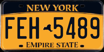 NY license plate FEH5489