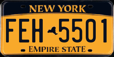 NY license plate FEH5501