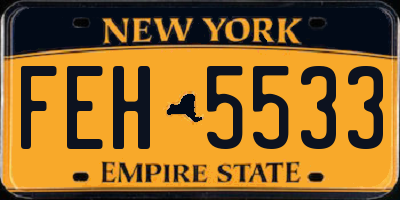 NY license plate FEH5533