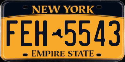 NY license plate FEH5543
