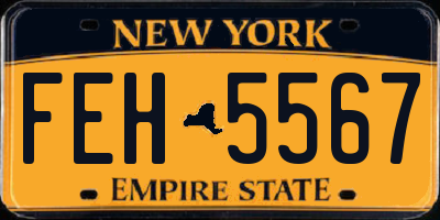 NY license plate FEH5567