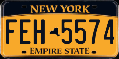 NY license plate FEH5574