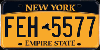 NY license plate FEH5577