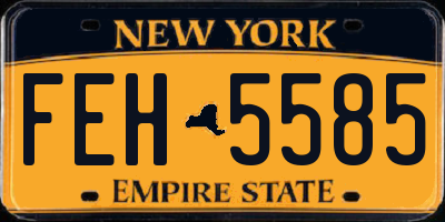 NY license plate FEH5585