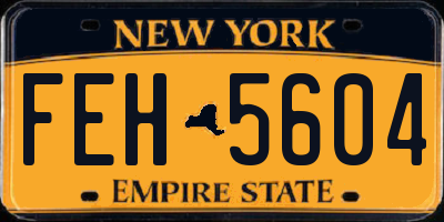 NY license plate FEH5604