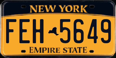 NY license plate FEH5649