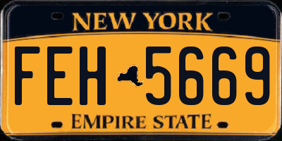 NY license plate FEH5669