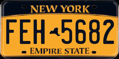 NY license plate FEH5682