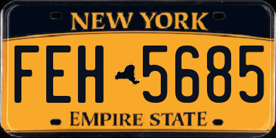 NY license plate FEH5685