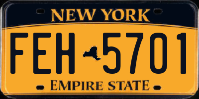 NY license plate FEH5701