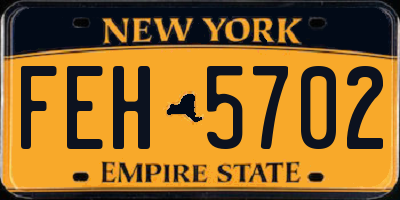 NY license plate FEH5702