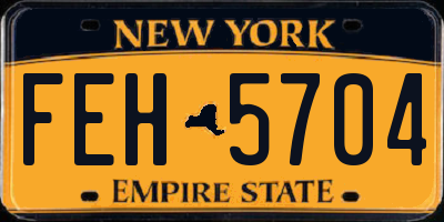 NY license plate FEH5704