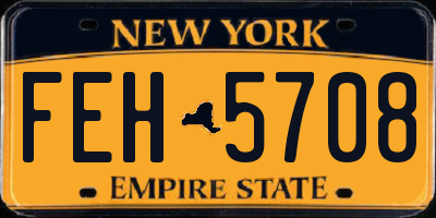 NY license plate FEH5708