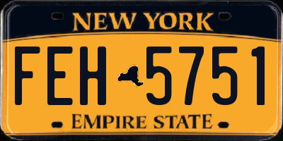 NY license plate FEH5751
