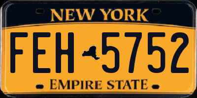 NY license plate FEH5752
