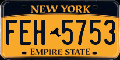 NY license plate FEH5753