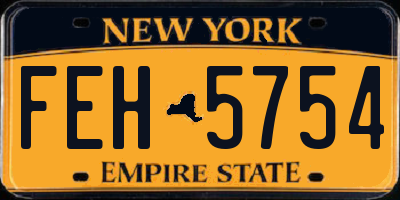 NY license plate FEH5754