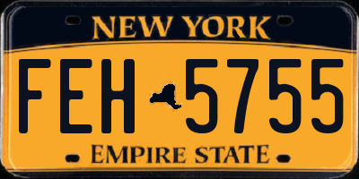 NY license plate FEH5755