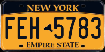 NY license plate FEH5783