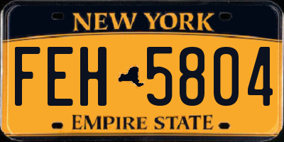 NY license plate FEH5804