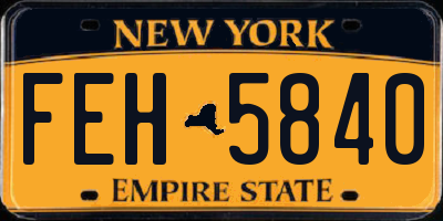 NY license plate FEH5840