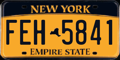 NY license plate FEH5841