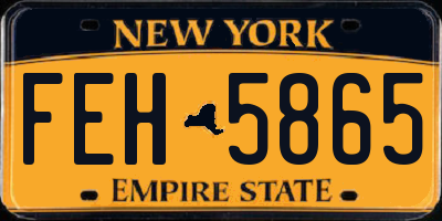 NY license plate FEH5865