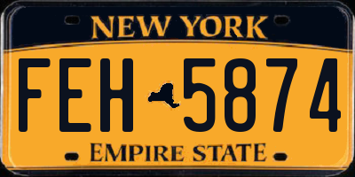 NY license plate FEH5874