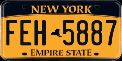 NY license plate FEH5887