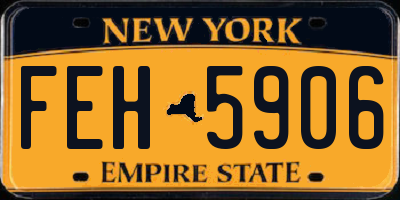 NY license plate FEH5906