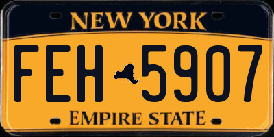 NY license plate FEH5907