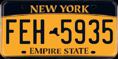 NY license plate FEH5935